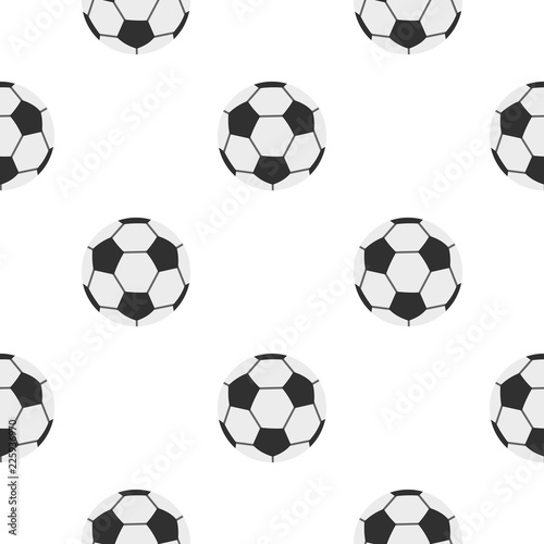 Soccer ball pattern seamless background in flat style repeat vector illustration