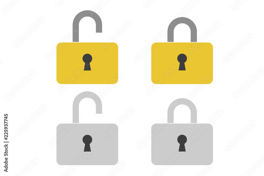 南京錠のシンプルアイコン サイバーセキュリティ Gdpr 個人情報流出 プライバシー保護イメージuiデザイン素材 Stock イラスト Adobe Stock