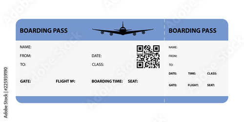 Blue boarding pass