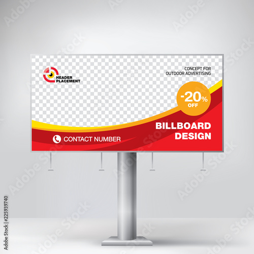Billboard, creative design for outdoor advertising, banner for posting photos and text, modern graphic background, business concept for promotion