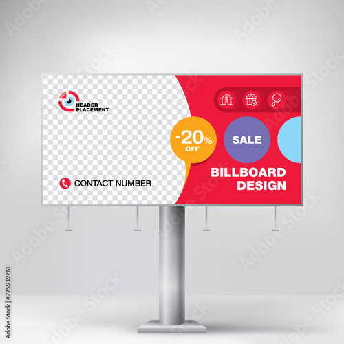 Billboard, creative design for outdoor advertising, banner for posting photos and text, modern graphic background, business concept for promotion