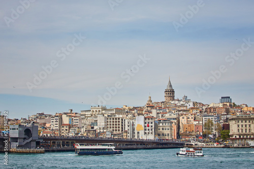 A picturesque view of Istanbul and the Galata Tower from the side of the Bay of Bosphorus © Ryzhkov Oleksandr