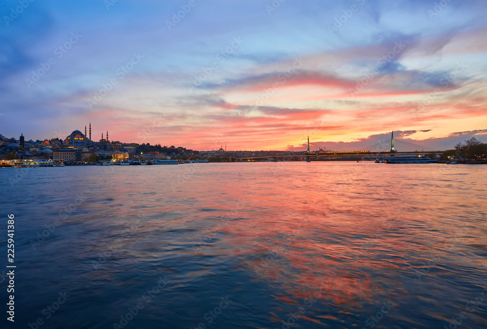 Istanbul at a dramatic sunset