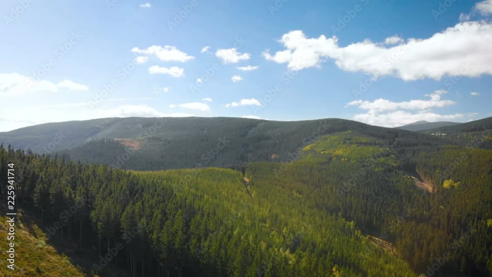 aerial view of beautiful mountains covered with green forest aerial view of beautiful mountains covered with green forest