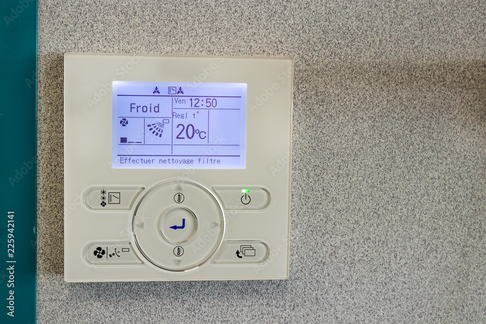 Thermostat, chauffage, mural, électronique Thermostat, chauffage, mural, électronique