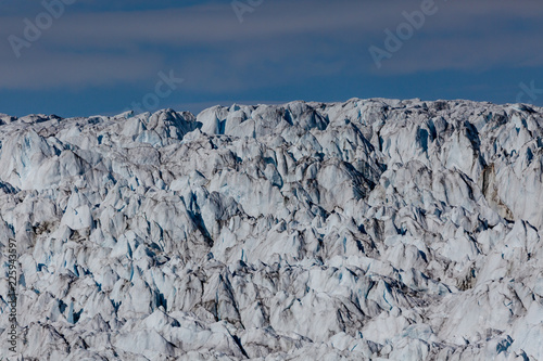 Arctic landscape with glacier closeup photo