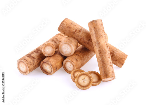 Burdock roots isolated on white background