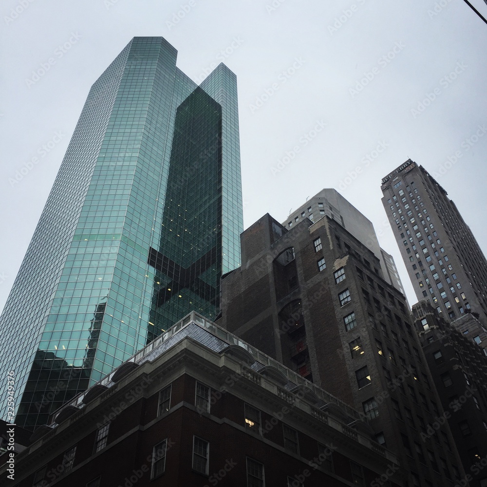 New York City skyscrapers and tall glass building