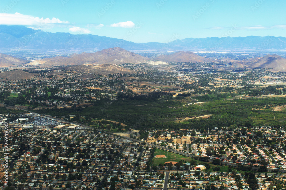 Aerial Mountain Cityscape