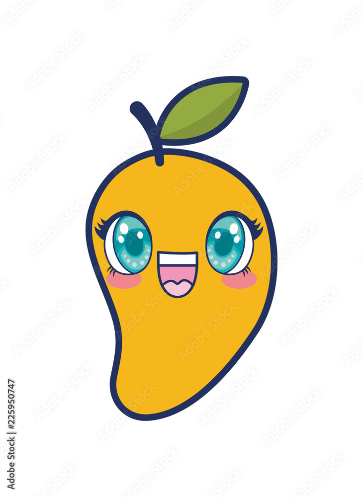cute mango fruit kawaii character