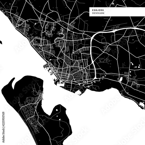 Area map of Esbjerg, Denmark