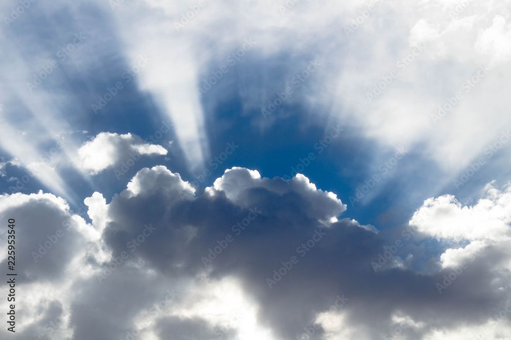 A blue and white heavenly looking sky and cloudscape. A blue and white heavenly looking sky and cloudscape.