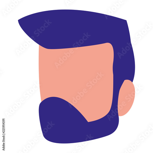 young man with beard head character