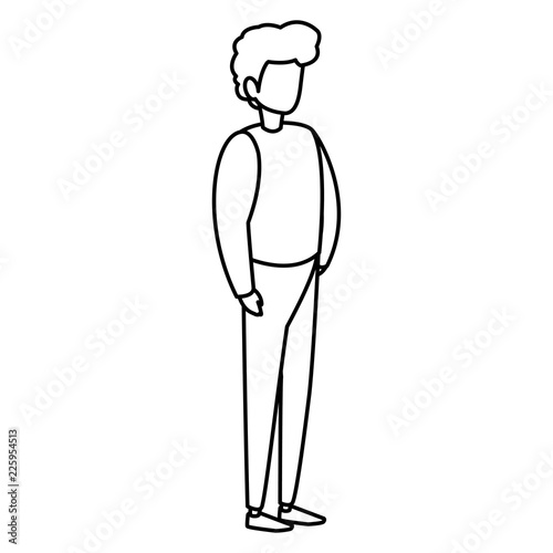 young man modeling character