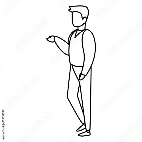 young man modeling character