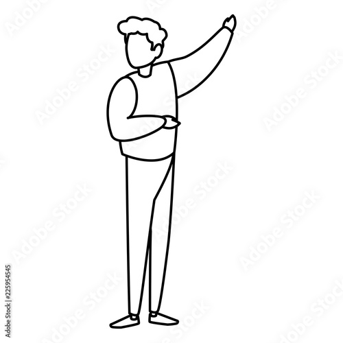 young man modeling character
