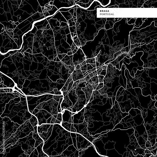 Area map of Braga, Portugal