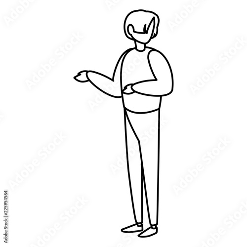young man modeling character