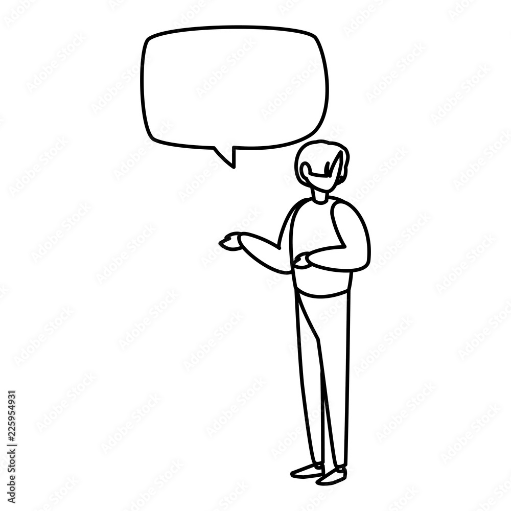 young man talking character young man talking character