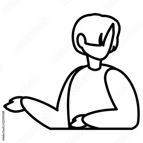 young man modeling character