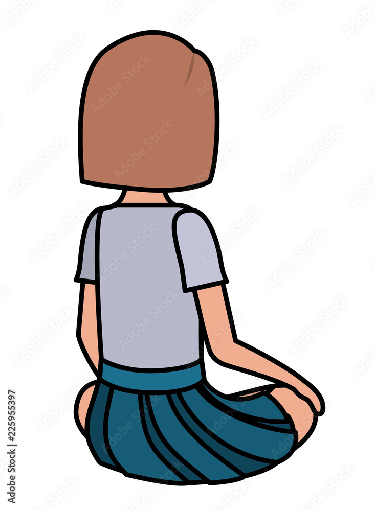 teenager girl sitting on his back avatar character teenager girl sitting on his back avatar character
