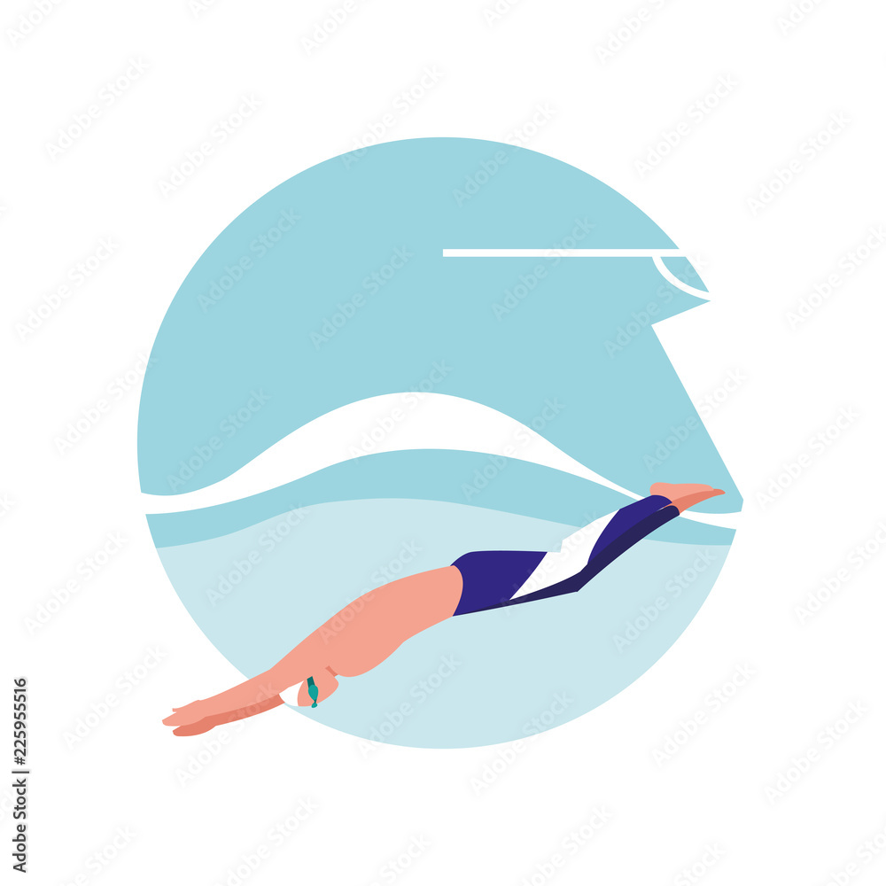 man practicing swimming avatar character man practicing swimming avatar character