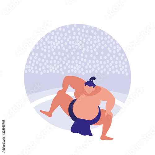 man practicing sumo avatar character