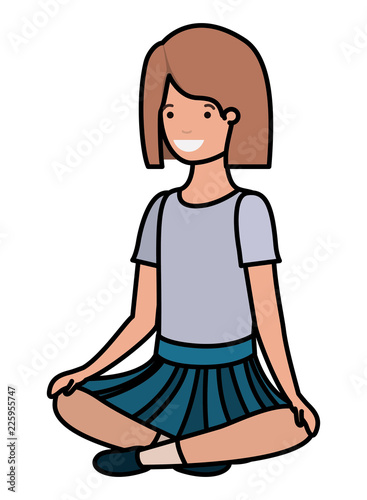 teenager girl sitting avatar character