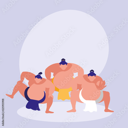 men practicing sumo avatar character
