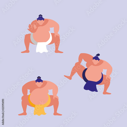 men practicing sumo avatar character