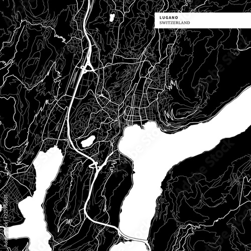 Area map of Lugano, Switzerland