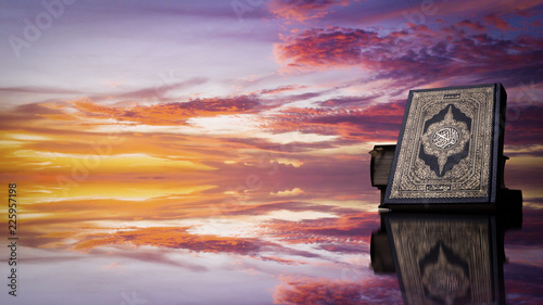 Εκτύπωση καμβά Koran - holy book of Muslims ( public item of all muslims )   with Twilight sky