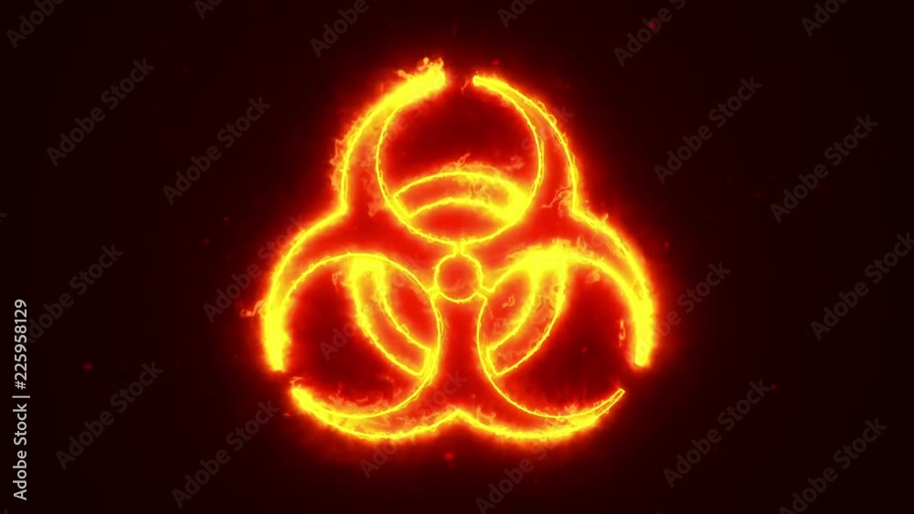 Animation of fire or flow energy from nuclear and biohazard symbols. Animation of seamless loop. Animation of fire or flow energy from nuclear and biohazard symbols. Animation of seamless loop.