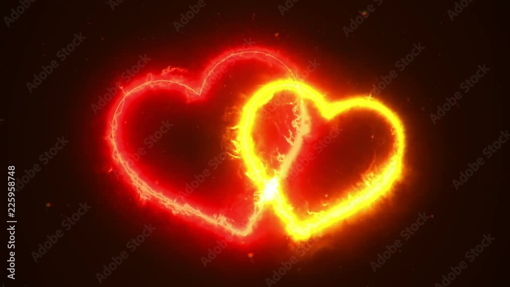 Animation of fire or flow energy from symbol heart and love. Animation of seamless loop. Animation of fire or flow energy from symbol heart and love. Animation of seamless loop.