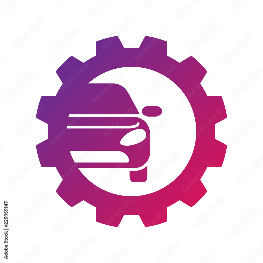 Repair Car logo, silhouette car, gear and wrench, sign emblem service Repair Car logo, silhouette car, gear and wrench, sign emblem service