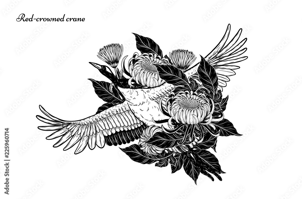 cranes tattoo japanese