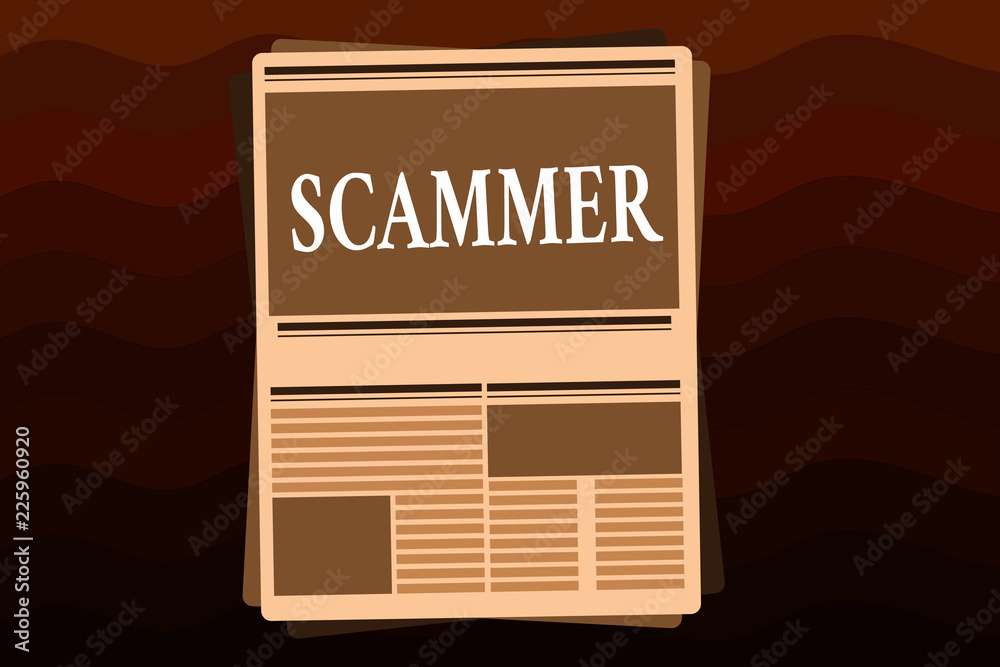 Handwriting text Scammer. Concept meaning Someone who makes money by tricking showing Crime Fraud Thief. Handwriting text Scammer. Concept meaning Someone who makes money by tricking showing Crime Fraud Thief.
