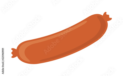 Tasty sausage isolated on white background