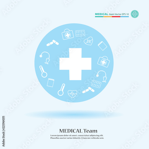 The  professional medical team for health life concept with logo - vector illustration Eps 10.