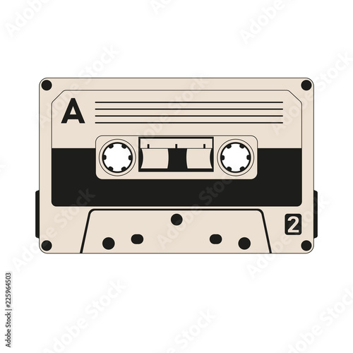  cassette tape  vector illustration flat style front