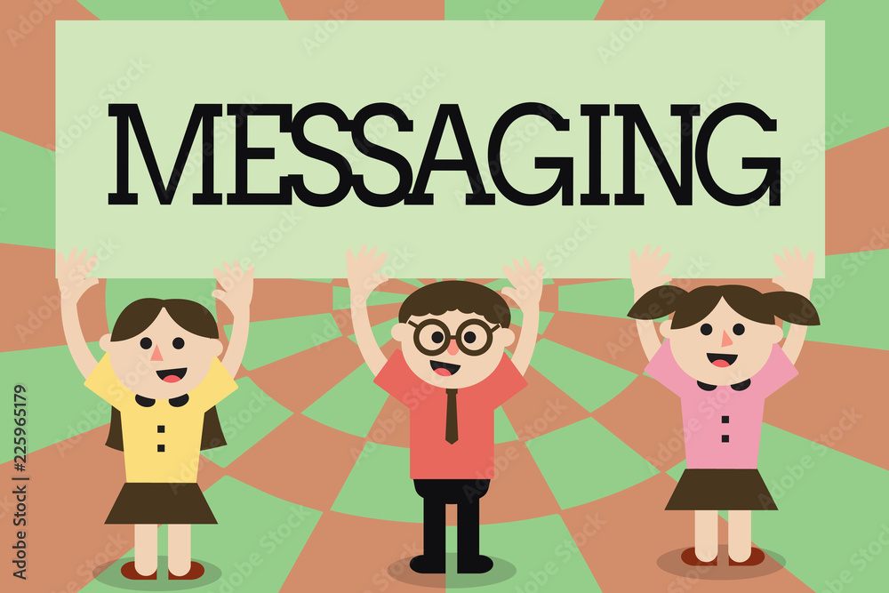 Writing note showing Messaging. Business photo showcasing Communication with others through messages Texting Chatting.