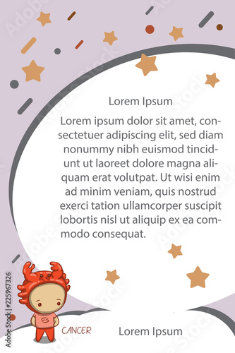 Template card of cute horoscope