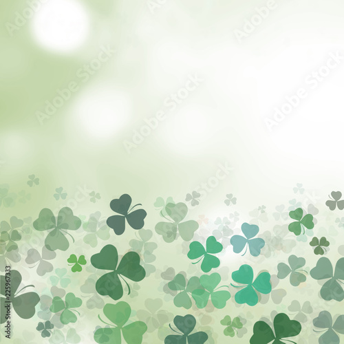 Saint Patrick's day background with shamrock green clover leaf, Irish festival symbol for St.Patrick day celebration