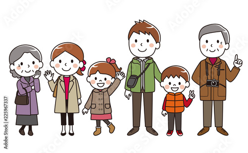 Three generations of autumn / winter clothing