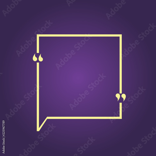 Flat design business Vector Illustration concept Empty copy space modern abstract background Geometric element. Blank Square Border Outline Quote Bubble with Quotation Mark Punctuation