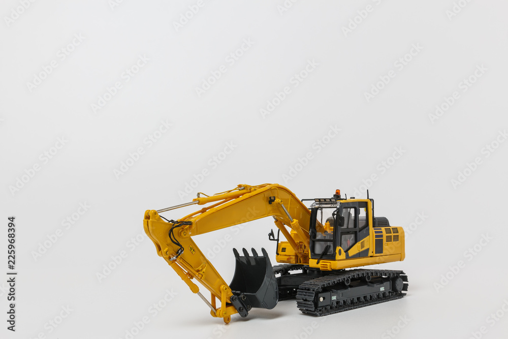 Excavator loader model  on isolated white background