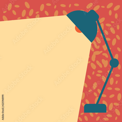 Flat design business Vector Illustration concept copy text for esp Web banners promotional material mock up template. Table Pendant Lampshade Adjustable with Light Beam Ray space for Text