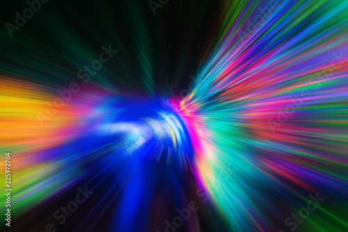 Abstract blur background of speed motion fast in the underground tunnel with colorful mood and tone.