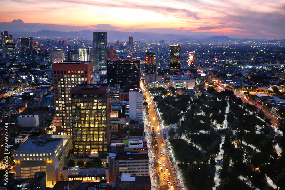 Mexico City panoramic view from observation deck