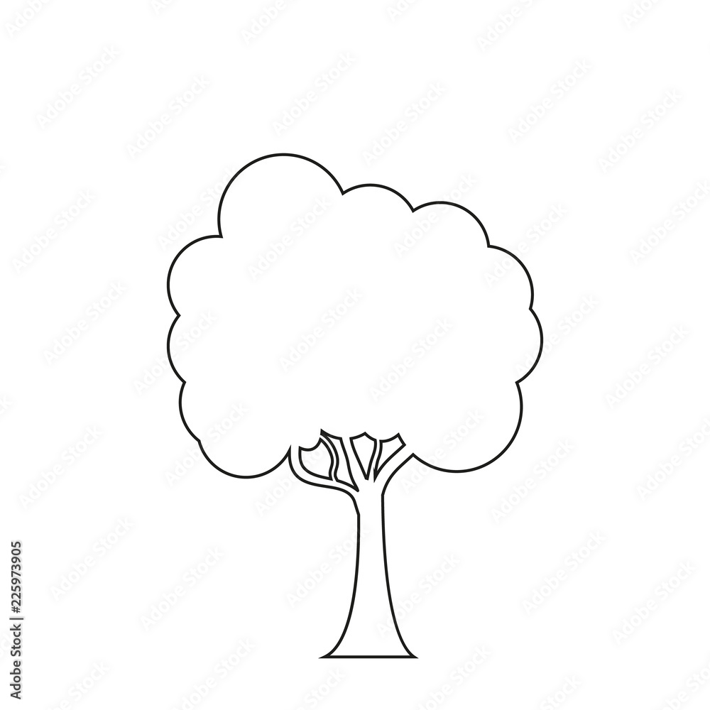 Trees line icon on the white background.